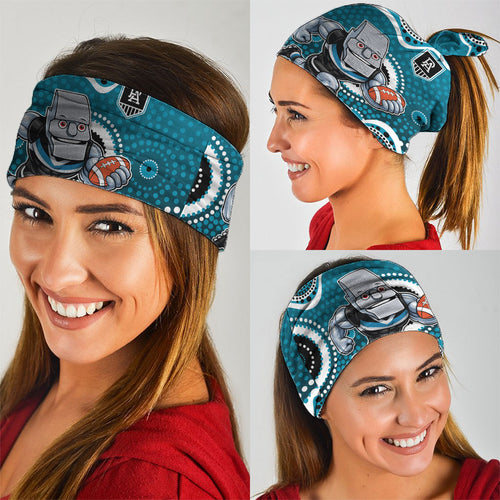 Port Adelaide Power Neck Gaiter Aboriginal Dot Pattern - Football Mascot Heritage Pride