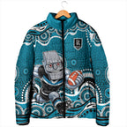 Port Adelaide Power Padded Jacket Aboriginal Dot Pattern - Football Mascot Heritage Pride