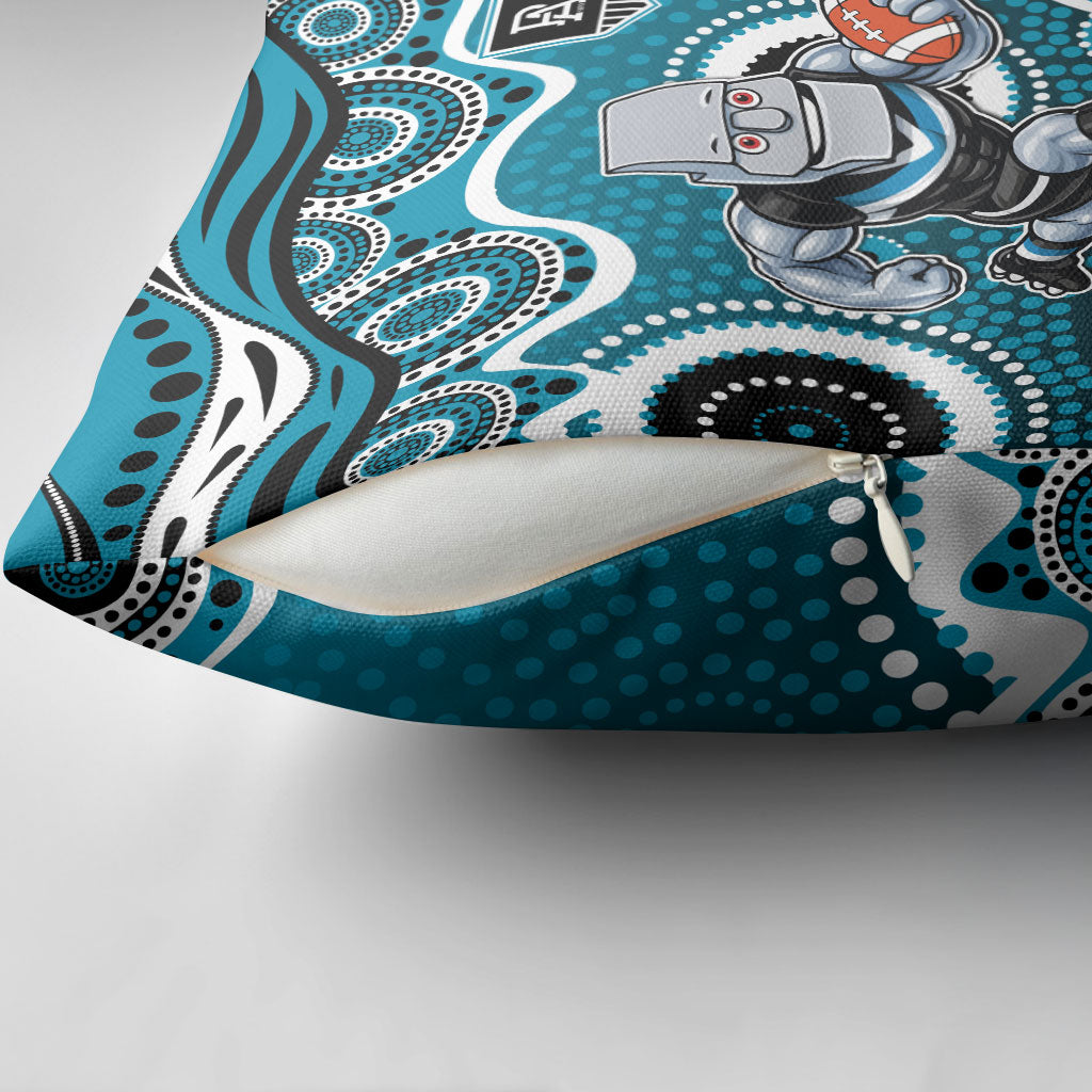 Port Adelaide Power Pillow Cover Aboriginal Dot Pattern - Football Mascot Heritage Pride