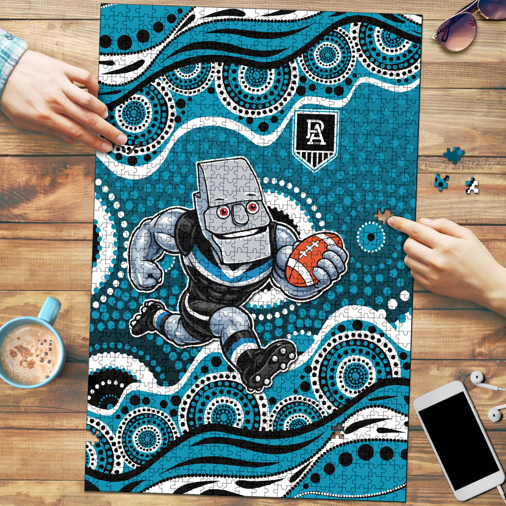 Port Adelaide Power Puzzle Aboriginal Dot Pattern - Football Mascot Heritage Pride