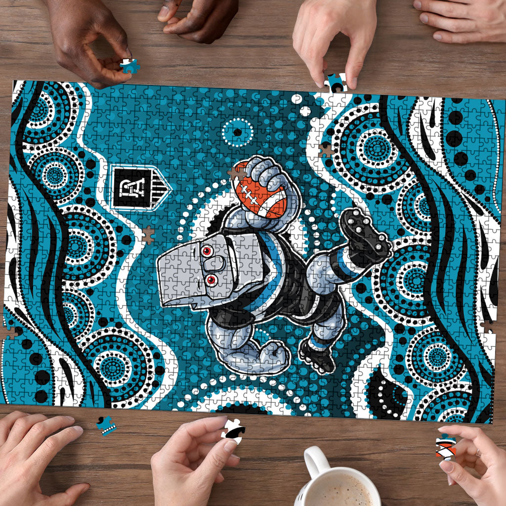 Port Adelaide Power Puzzle Aboriginal Dot Pattern - Football Mascot Heritage Pride
