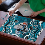 Port Adelaide Power Puzzle Aboriginal Dot Pattern - Football Mascot Heritage Pride