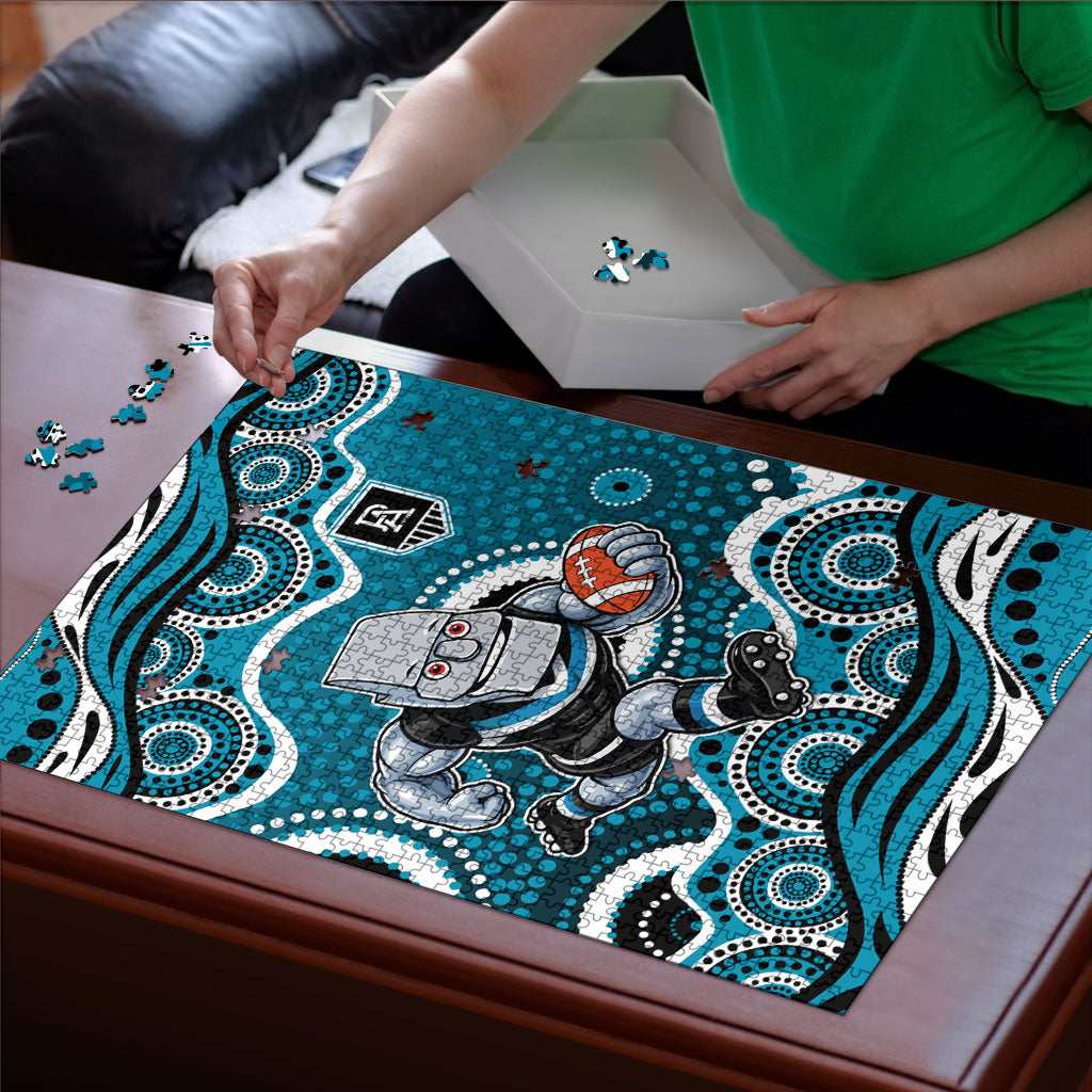 Port Adelaide Power Puzzle Aboriginal Dot Pattern - Football Mascot Heritage Pride
