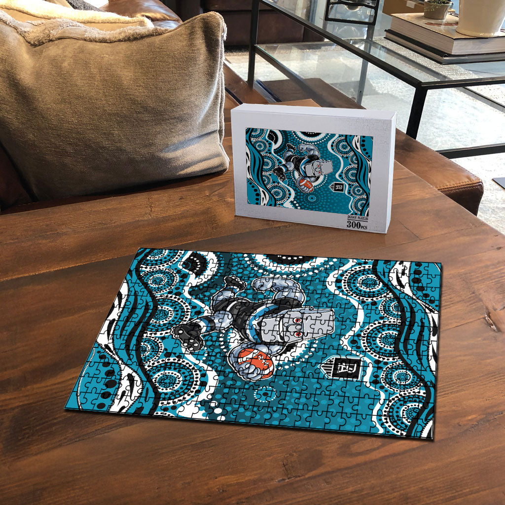 Port Adelaide Power Puzzle Aboriginal Dot Pattern - Football Mascot Heritage Pride