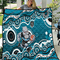 Port Adelaide Power Quilt Aboriginal Dot Pattern - Football Mascot Heritage Pride