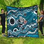 Port Adelaide Power Quilt Aboriginal Dot Pattern - Football Mascot Heritage Pride