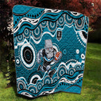 Port Adelaide Power Quilt Aboriginal Dot Pattern - Football Mascot Heritage Pride