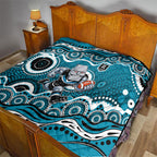 Port Adelaide Power Quilt Aboriginal Dot Pattern - Football Mascot Heritage Pride