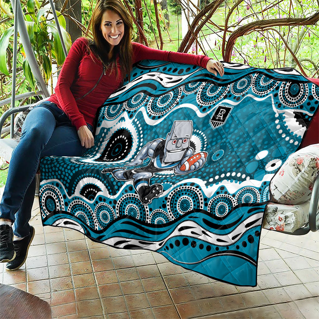 Port Adelaide Power Quilt Aboriginal Dot Pattern - Football Mascot Heritage Pride