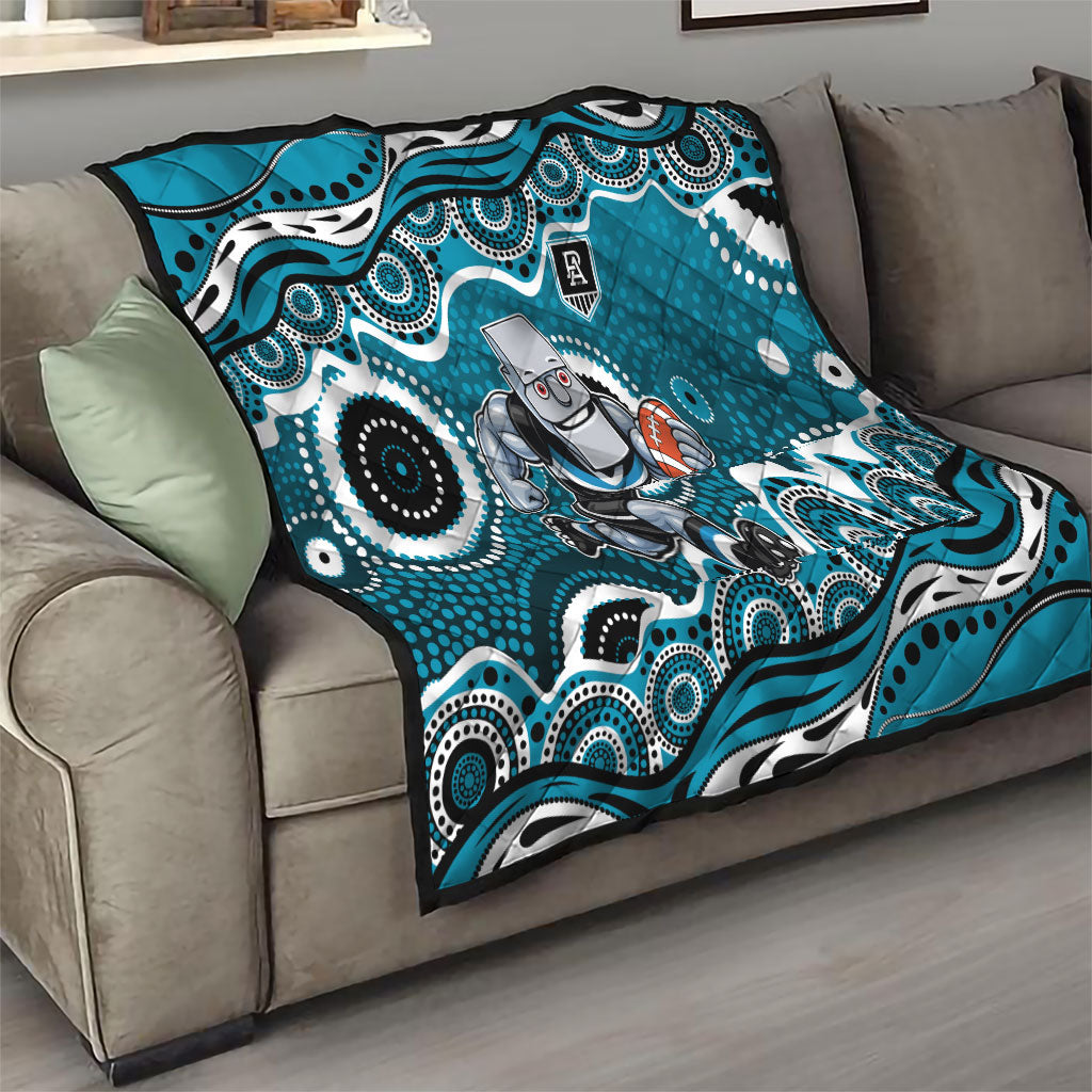 Port Adelaide Power Quilt Aboriginal Dot Pattern - Football Mascot Heritage Pride
