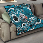 Port Adelaide Power Quilt Aboriginal Dot Pattern - Football Mascot Heritage Pride