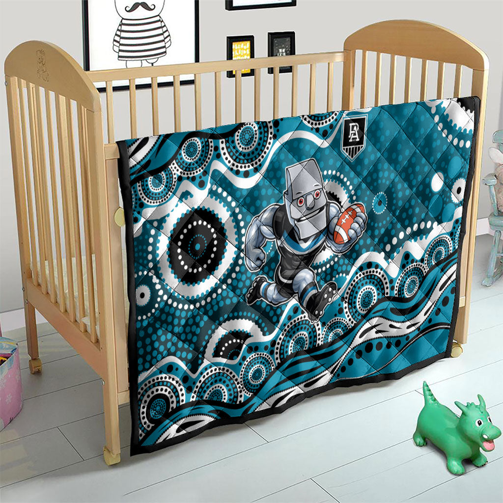 Port Adelaide Power Quilt Aboriginal Dot Pattern - Football Mascot Heritage Pride
