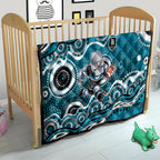 Port Adelaide Power Quilt Aboriginal Dot Pattern - Football Mascot Heritage Pride