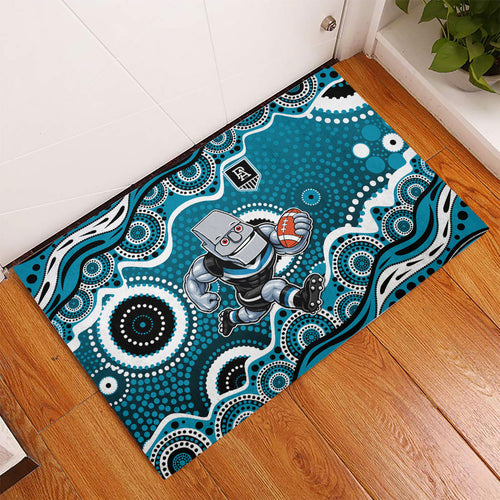 Port Adelaide Power Rubber Doormat Aboriginal Dot Pattern - Football Mascot Heritage Pride