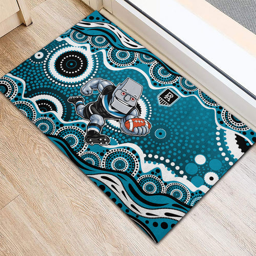 Port Adelaide Power Rubber Doormat Aboriginal Dot Pattern - Football Mascot Heritage Pride