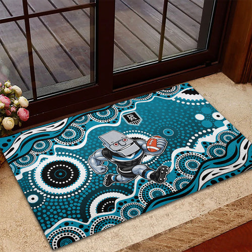 Port Adelaide Power Rubber Doormat Aboriginal Dot Pattern - Football Mascot Heritage Pride