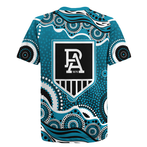 Port Adelaide Power Rugby Jersey Aboriginal Dot Pattern - Football Mascot Heritage Pride