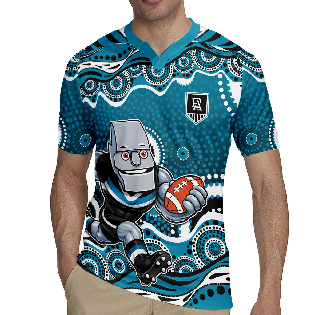 Port Adelaide Power Rugby Jersey Aboriginal Dot Pattern - Football Mascot Heritage Pride