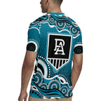 Port Adelaide Power Rugby Jersey Aboriginal Dot Pattern - Football Mascot Heritage Pride