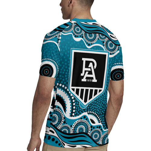 Port Adelaide Power Rugby Jersey Aboriginal Dot Pattern - Football Mascot Heritage Pride