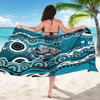 Port Adelaide Power Sarong Aboriginal Dot Pattern - Football Mascot Heritage Pride