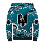 Port Adelaide Power Sherpa Hoodie Aboriginal Dot Pattern - Football Mascot Heritage Pride