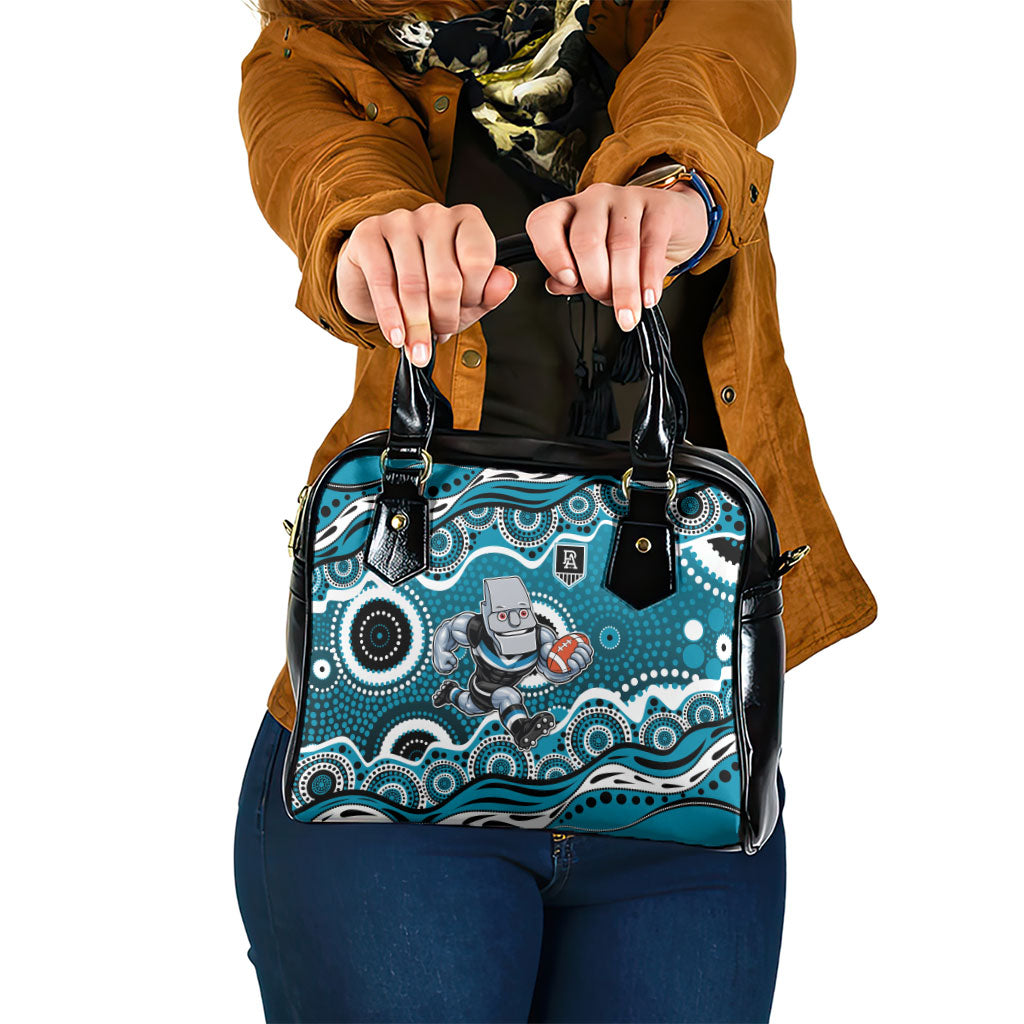 Port Adelaide Power Shoulder Handbag Aboriginal Dot Pattern - Football Mascot Heritage Pride