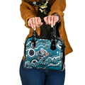 Port Adelaide Power Shoulder Handbag Aboriginal Dot Pattern - Football Mascot Heritage Pride