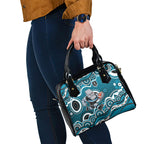 Port Adelaide Power Shoulder Handbag Aboriginal Dot Pattern - Football Mascot Heritage Pride