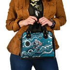 Port Adelaide Power Shoulder Handbag Aboriginal Dot Pattern - Football Mascot Heritage Pride