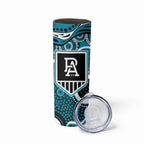 Port Adelaide Power Skinny Tumbler Aboriginal Dot Pattern - Football Mascot Heritage Pride