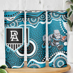 Port Adelaide Power Skinny Tumbler Aboriginal Dot Pattern - Football Mascot Heritage Pride