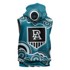 Port Adelaide Power Sleeveless Hoodie Aboriginal Dot Pattern - Football Mascot Heritage Pride