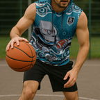 Port Adelaide Power Sleeveless Hoodie Aboriginal Dot Pattern - Football Mascot Heritage Pride