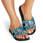 Port Adelaide Power Slide Sandals Aboriginal Dot Pattern - Football Mascot Heritage Pride