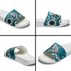 Port Adelaide Power Slide Sandals Aboriginal Dot Pattern - Football Mascot Heritage Pride