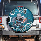 Port Adelaide Power Spare Tire Cover Aboriginal Dot Pattern - Football Mascot Heritage Pride