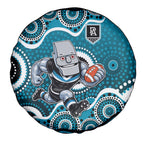 Port Adelaide Power Spare Tire Cover Aboriginal Dot Pattern - Football Mascot Heritage Pride