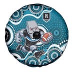 Port Adelaide Power Spare Tire Cover Aboriginal Dot Pattern - Football Mascot Heritage Pride