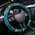 Port Adelaide Power Steering Wheel Cover Aboriginal Dot Pattern - Football Mascot Heritage Pride