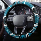 Port Adelaide Power Steering Wheel Cover Aboriginal Dot Pattern - Football Mascot Heritage Pride