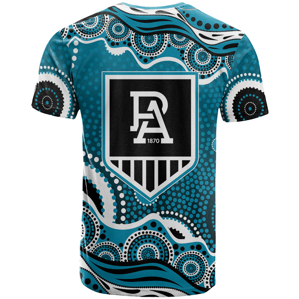 Port Adelaide Power T Shirt Aboriginal Dot Pattern - Football Mascot Heritage Pride