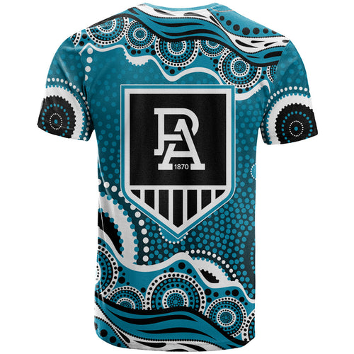 Port Adelaide Power T Shirt Aboriginal Dot Pattern - Football Mascot Heritage Pride
