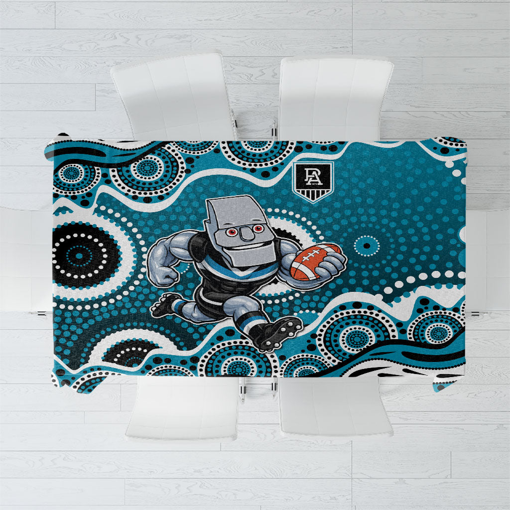 Port Adelaide Power Tablecloth Aboriginal Dot Pattern - Football Mascot Heritage Pride