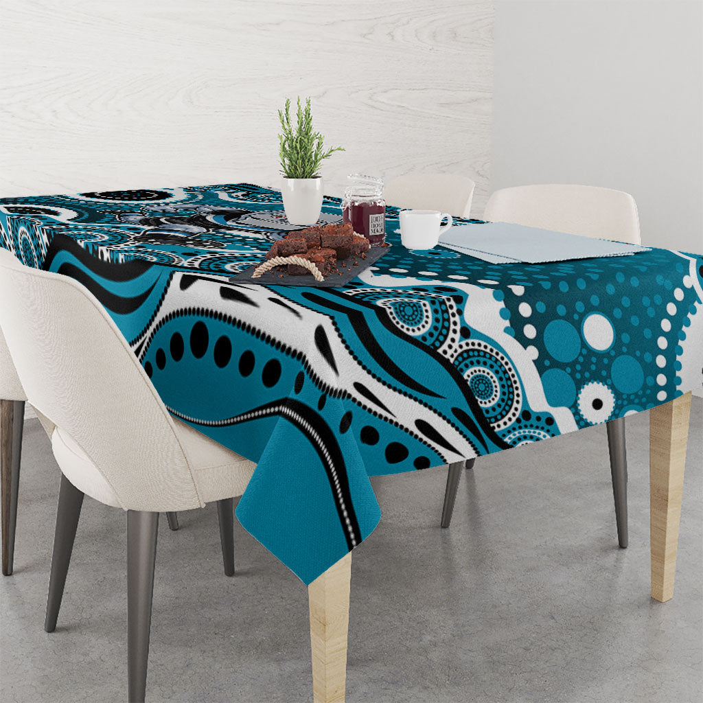 Port Adelaide Power Tablecloth Aboriginal Dot Pattern - Football Mascot Heritage Pride