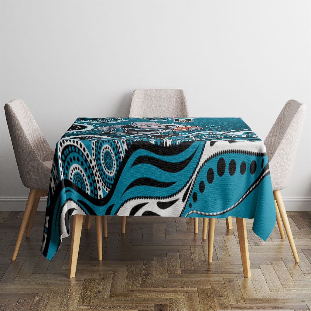Port Adelaide Power Tablecloth Aboriginal Dot Pattern - Football Mascot Heritage Pride