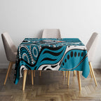 Port Adelaide Power Tablecloth Aboriginal Dot Pattern - Football Mascot Heritage Pride