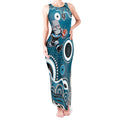 Port Adelaide Power Tank Maxi Dress Aboriginal Dot Pattern - Football Mascot Heritage Pride