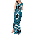 Port Adelaide Power Tank Maxi Dress Aboriginal Dot Pattern - Football Mascot Heritage Pride