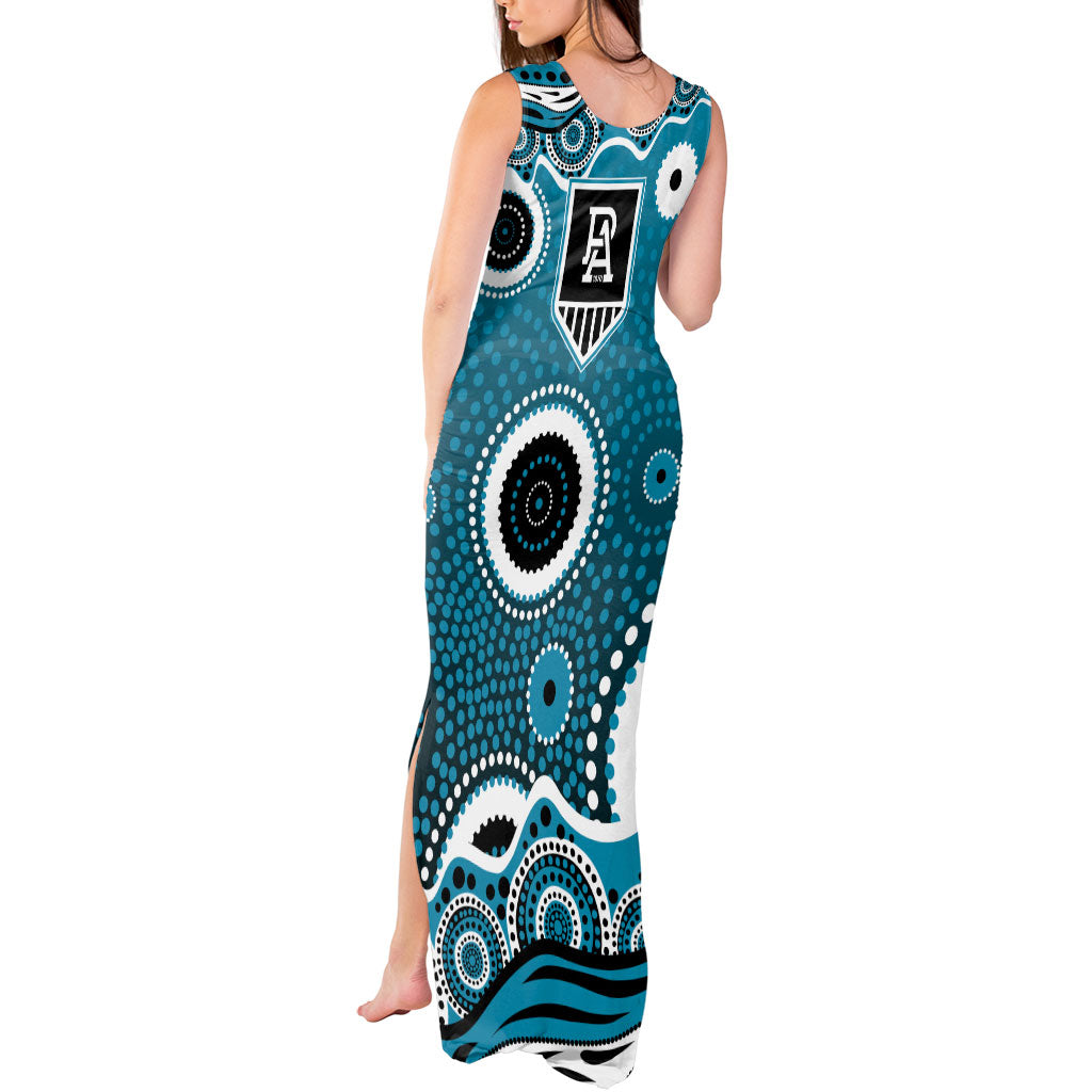 Port Adelaide Power Tank Maxi Dress Aboriginal Dot Pattern - Football Mascot Heritage Pride